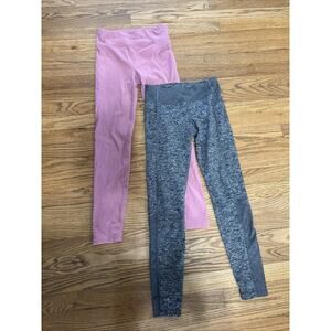 Athleta Girl High Rise/ Snowball Tight Legging Lot XL 14 Two Pairs Gray Pink